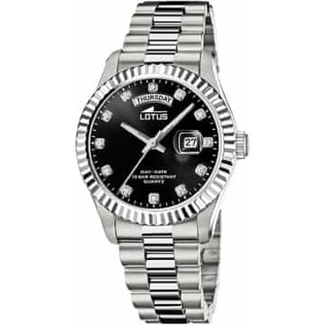 Lotus Ura moška Lotus 18854/7 Črna Srebrna