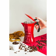 JATA Italijanski Kuhalnik za Kavo JATA Cafetera de inducción roja vulcano Rdeča Aluminij 12 Cești (1 kosov)