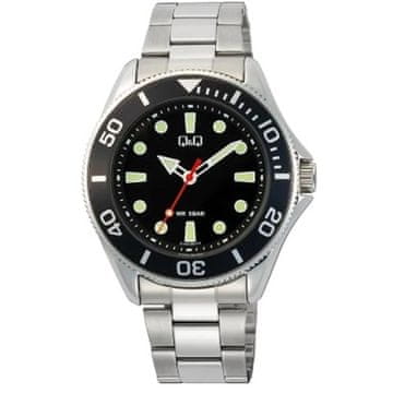 Q&Q Ura moška Q&Q GENT DIVER BLACK (Ø 41 mm)