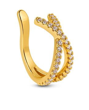 Troli Bleščeč enojni uhan iz pozlačenega jekla