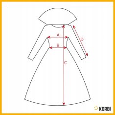 Korbi Kostum Vampirke – obleka s čokerjem, komplet Drakula za Halloween in pustni ples