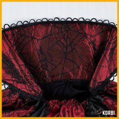 Korbi Kostum Vampirke – obleka s čokerjem, komplet Drakula za Halloween in pustni ples