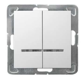 shumee DVOJNO STIKALO IMPRESJA Z OSVETLITVO BELO ŁP-2YS