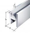 shumee ANODIZIRANI ALUMINIJASTI H-PROFIL 1000X9,1X12X1,3, Š. 6,5 - G/473914