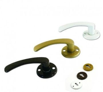 shumee KRÁTKA BIELA LAKOVANÁ KĽUČKA NA DVERE + VÁLCOVÝ PLÁTOK - MP KL KY BI