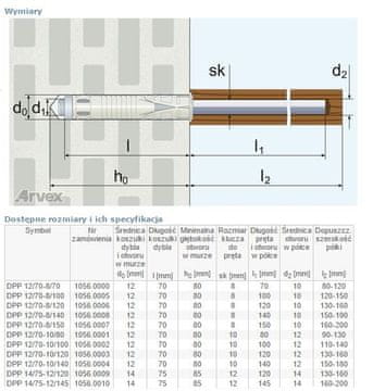 shumee DVOJNI PRENOS ZA MONTAŽO OKENSKIH POLIC DPP 12/70-08/070 - 50 KOSOV - AR 1056.0000