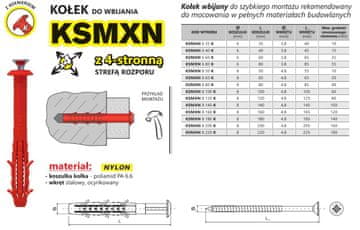 shumee HITROMONTAŽNI ZATIČ S PRIROBNICO KSMXN 8*80MM - KXH 8*80K