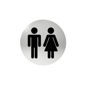 shumee RUND TOALETTSKYLT, LIMMAD I ROSTFRITT STÅL - MP ONWCOK