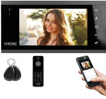 shumee IP-VIDEO-DÖRRTELEFON 7'' VIFIS VDP-61 FULL HD MED KRYPTERARE SVART