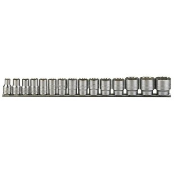 shumee 12-KANTS HYLSA 1/2'' M12-15MM, 15 DELAR + LIST - L-28130102