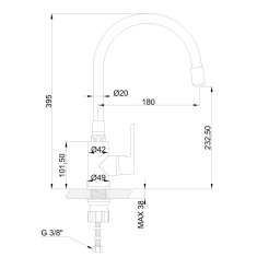 shumee ČAROBNA PIPA ZA UMIVALNIK Z FLEKSIBILNIM IZTOKOM, ČRNO/ZLATA - H/BZ-08-L14