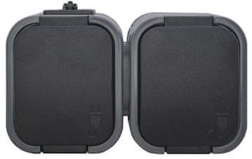 shumee B2 DVOJNA VTIČNICA N/TZ/U IP54 SIVA/ČRNA - E+9001582