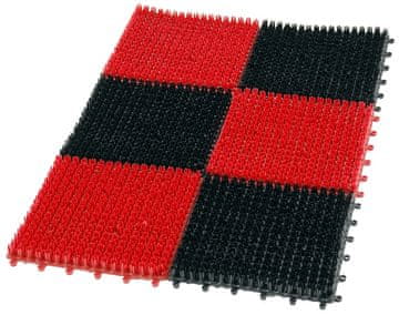 Vimar PLASTOVÁ ROHOŽKA S TRÁVOU, 6-DIELNA, 36*55 CM, ČIERNA/ČERVENÁ - WYCIER 67984
