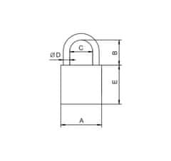 shumee ZÁMKA S VISACÍM ZÁMKOM ZO ZLIATINY ZINKU KZ30 S 2 KĽÚČMI - MP KLO 30 KZ