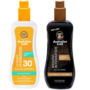 shumee Australian Gold Spray Gel SPF30 + Ojačevalno olje