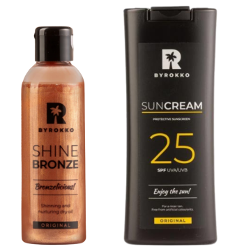 shumee Byrokko krema za sončenje SPF 25 + olje za suho porjavitev