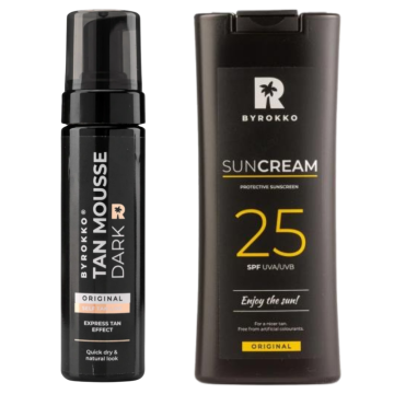 shumee Byrokko krema za sončenje SPF25 + pena za samoporjavitev