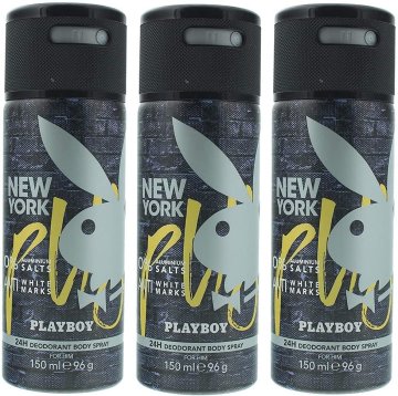 shumee Playboy New York deodorant za moške 150 ml 3 kos