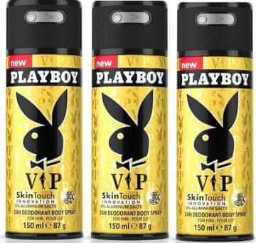 shumee Playboy VIP deodorant za moške 150 ml 3 kos