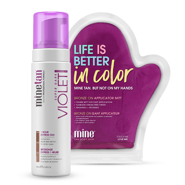 shumee MineTan Violet samoporjavitvena pena + rokavice