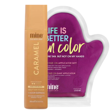 shumee MineTan Caramel samoporjavitvena pena + rokavice
