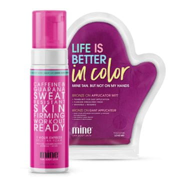 shumee MineTan Workout Ready samoporjavitvena pena 200 ml + rokavice