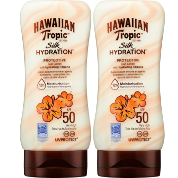 shumee Hawaiian Tropic Silk vlažilni losjon za sončenje SPF50 x2 kos