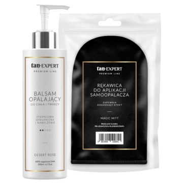 shumee Balzam za porjavitev + rokavice TanExpert Desert Rose