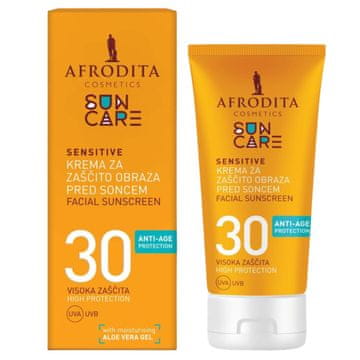 shumee Afrodita Sun Care Sensitive krema za sončenje za obraz SPF30