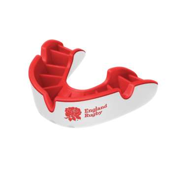shumee Ščitnik za zobe Opro Silver Rugby League bel/rdeč