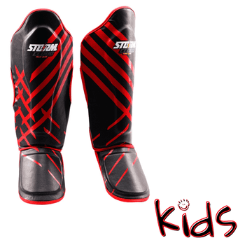 shumee Ščitniki za goleni StormCloud Lynx za otroke črno/rdeče, mladinski, M