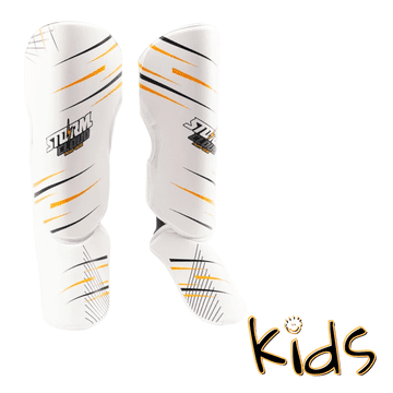shumee Ščitniki za goleni StormCloud StarFall za otroke, beli in rumeni, velikosti L