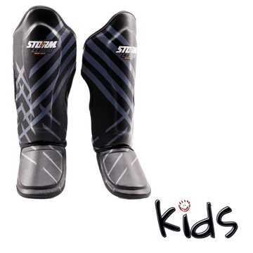 shumee Ščitniki za goleni StormCloud Lynx Kids črno/sivi, mladinski, M
