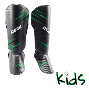 shumee Ščitniki za goleni StormCloud StarFall grafitno-limetne barve za otroke velikosti S