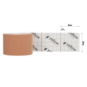 yellowSPORT Kineziotaping trak yellowTAPE - bež, 5 cm x 5 m
