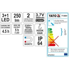 shumee MCOB LED MAGNETNA NEONSKA LUČKA 3,7 V LI-ION 3600 MAH - YT-08561