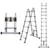 2v1 teleskopske lestve / s pregibom - 3,8 m, aluminijaste