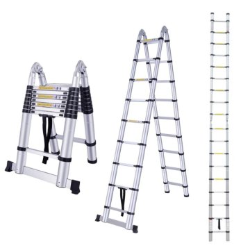 MXM 2v1 teleskopske pregibne lestve / dvokrake - 5,6 m, aluminijaste