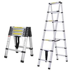 MXM Teleskopske zložljive lestve – 2 m + 2 m, aluminij