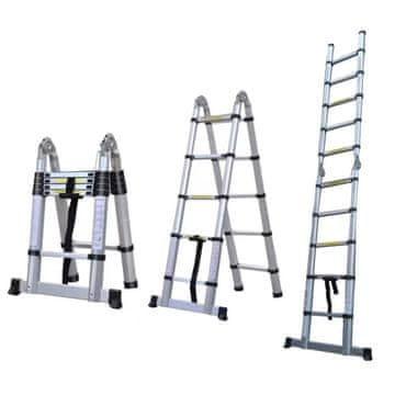 MXM 2v1 teleskopske pregibne lestve - 3,2 m, aluminijaste