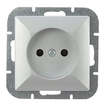 shumee BISERNA ENOJNA VTIČNICA P/TB/U SREBRNA - E+9000157