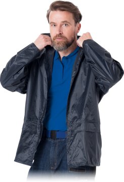 shumee DEŽNA JAKNA S KAPUCO TEMNO MODRA KPNPG M