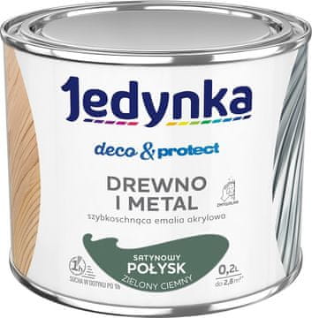 shumee JEDYNKA DECO&PROTECT TRÄ OCH METALL SATINGRÖN CIEM 0,2L - 5EMDM.ZCS0,2