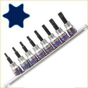 shumee TORX 3/8'' HYLSOR, 8 DELAR, T15-T50, SKENA - KY3118PR