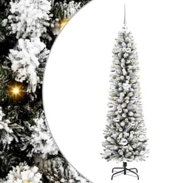 Vidaxl Umestno božično drevo Bela 150 cm PVC, kovina in plastika