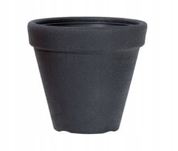 Prosperplast OKROGLI LONEC KLASIČNI ANTRACIT 46 CM VRTNE RASTLINE ZA BALKON POKROV ZA LONCE