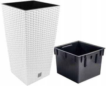 shumee RATO DRTS265 Visok cvetlični lonec z vstavkom | Bel