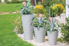 shumee Okrogli cvetlični lonec Sahara Dunes Slim 35 | bel