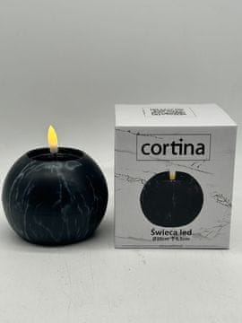 shumee LED SVEČA UČINEK MARMORJA Sphere DI 9,57 CM ČRNA 7/23 NWH-G BREZ BATERIJ