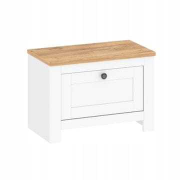 shumee Omarica za čevlje z majhnimi krilnimi vrati, beli in zlati hrast